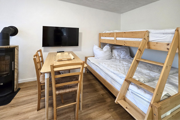 Schlafbereich im Bungalow auf Usedom